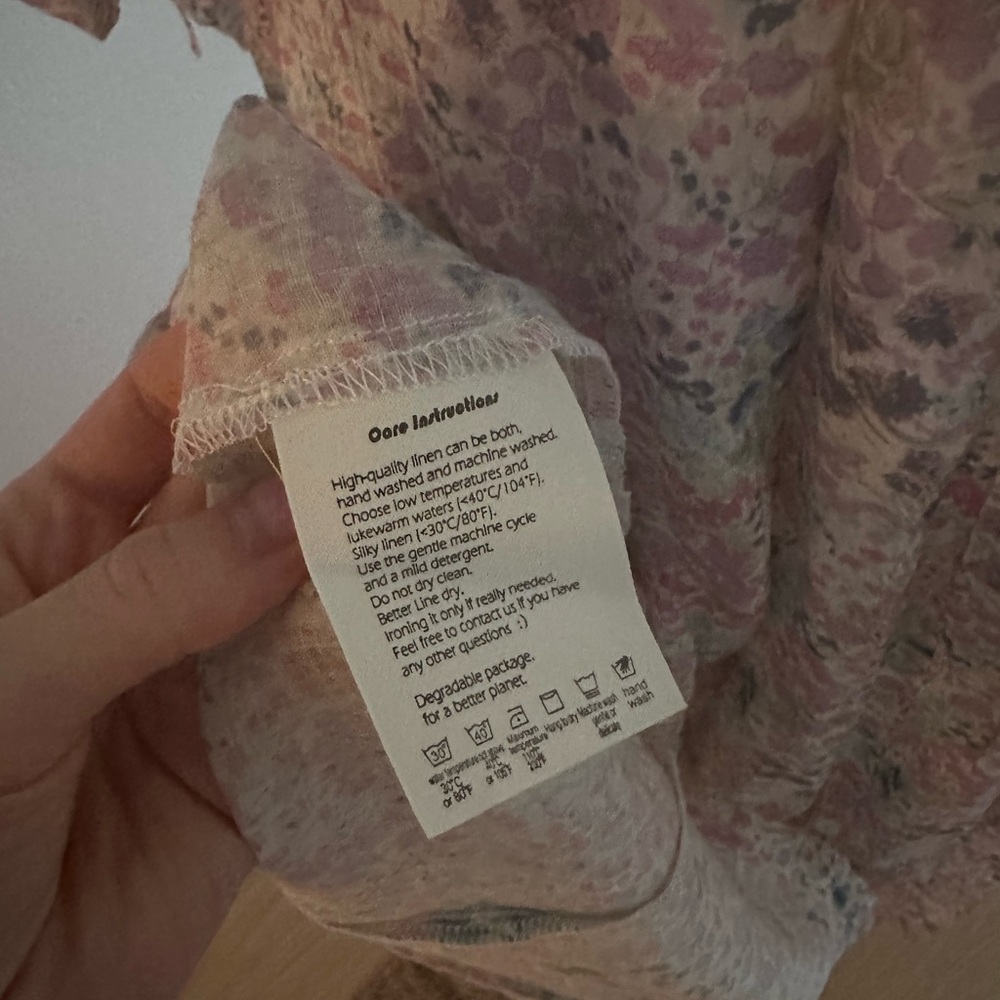 Linnenaive Pastel Flora Linen Victorian Dress - Picture 6 of 7